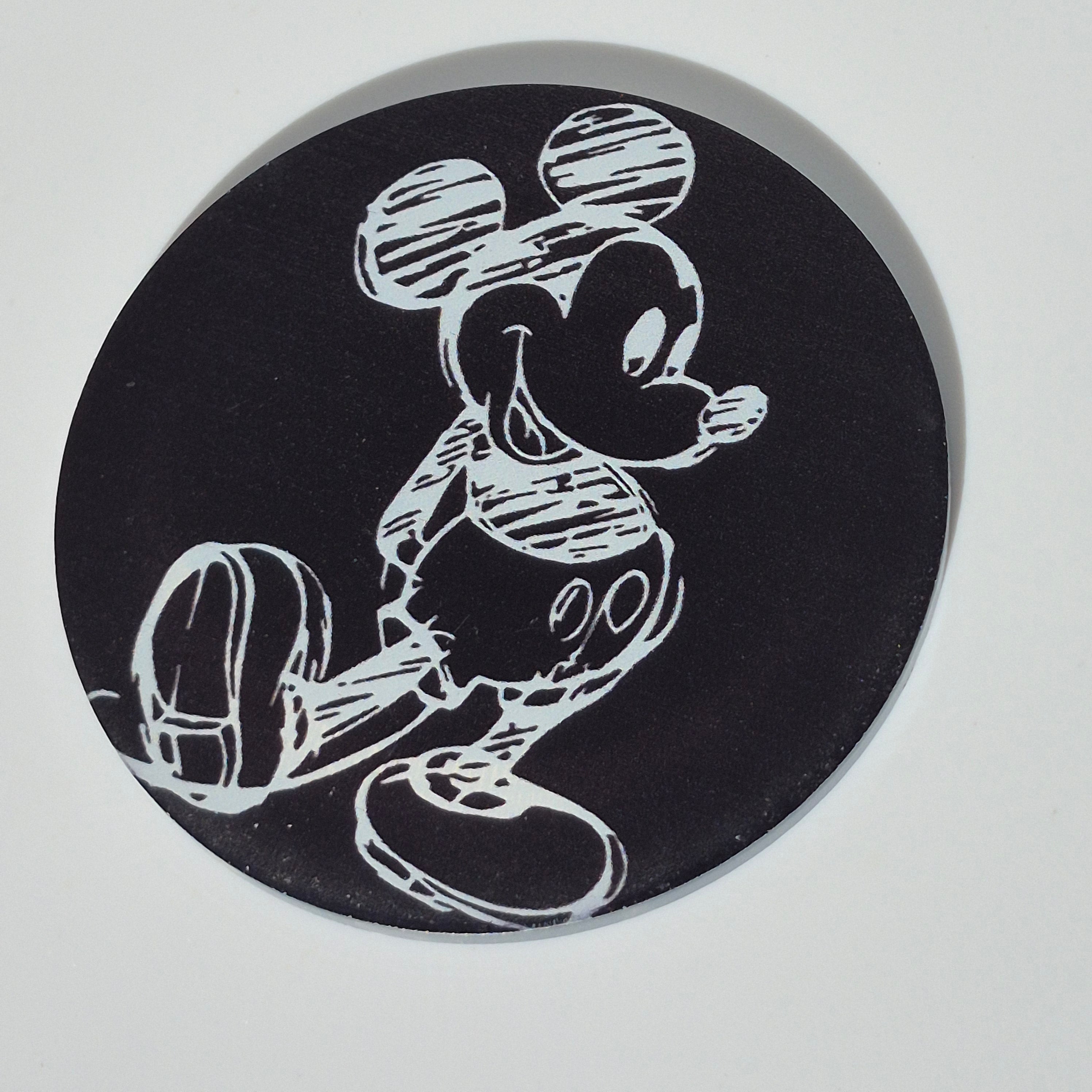 Mickey & Friends Car Coasters – 7 Styles, (Set of 2, 2.75") Acrylic Cup Holder Inserts