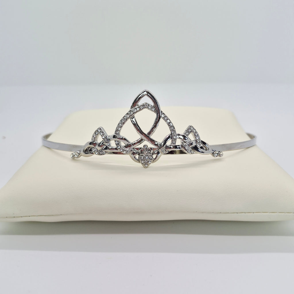 Rhodium Plated Celtic Trinity Knot Tiara – Cubic Zirconia – By Tara NWT