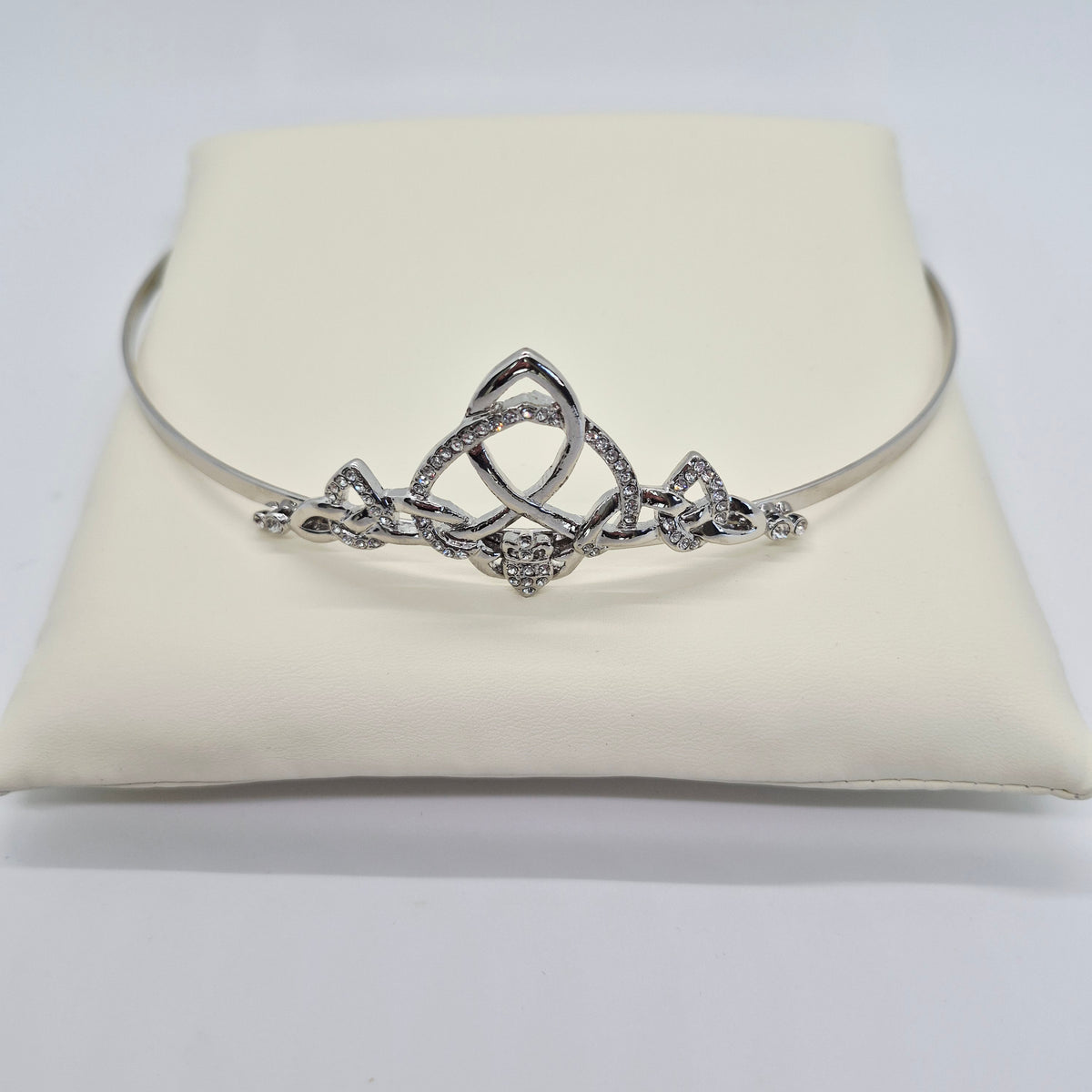 Rhodium Plated Celtic Trinity Knot Tiara – Cubic Zirconia – By Tara NWT