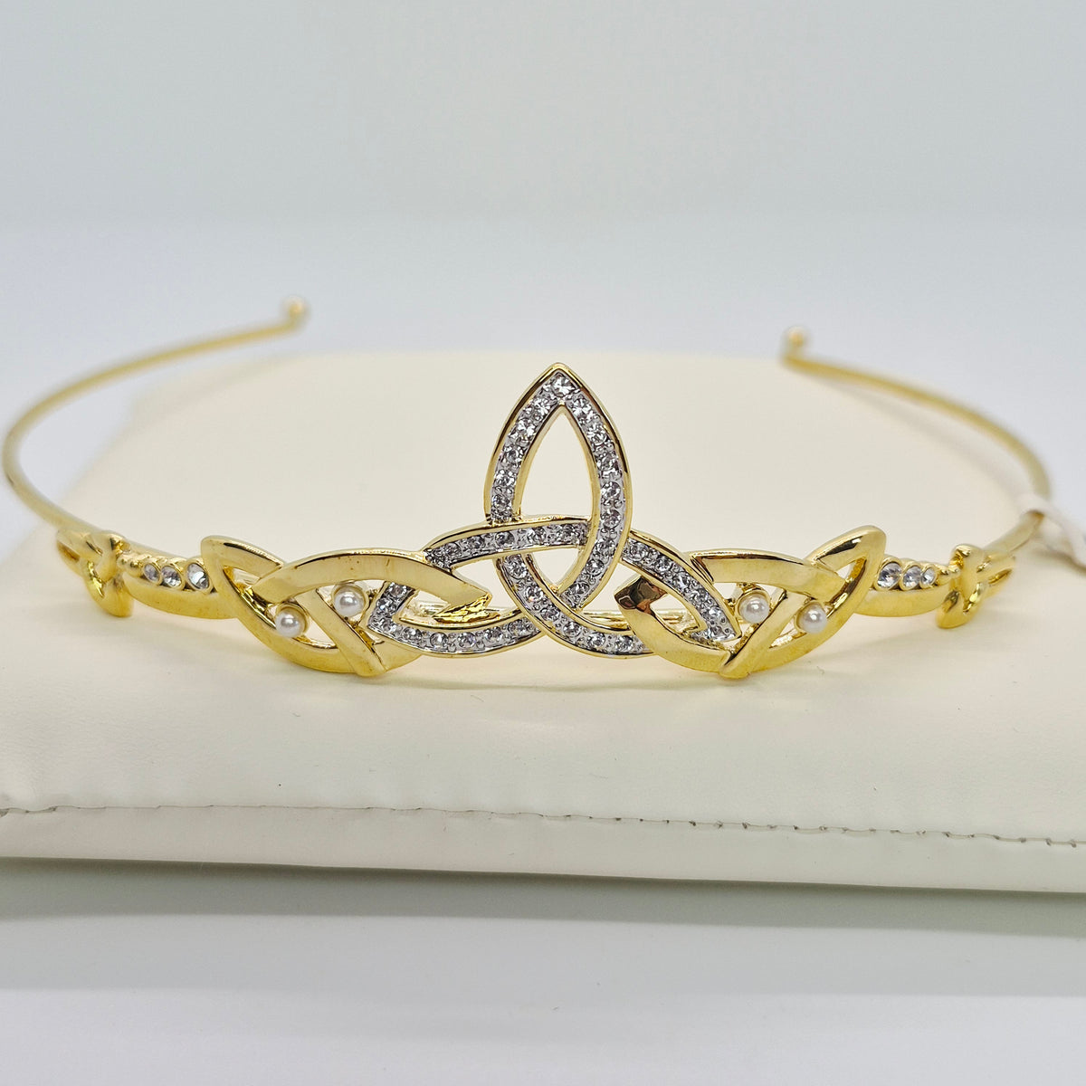 Gold Plated Celtic Trinity Knot Tiara – Cubic Zirconia – By Tara NWT