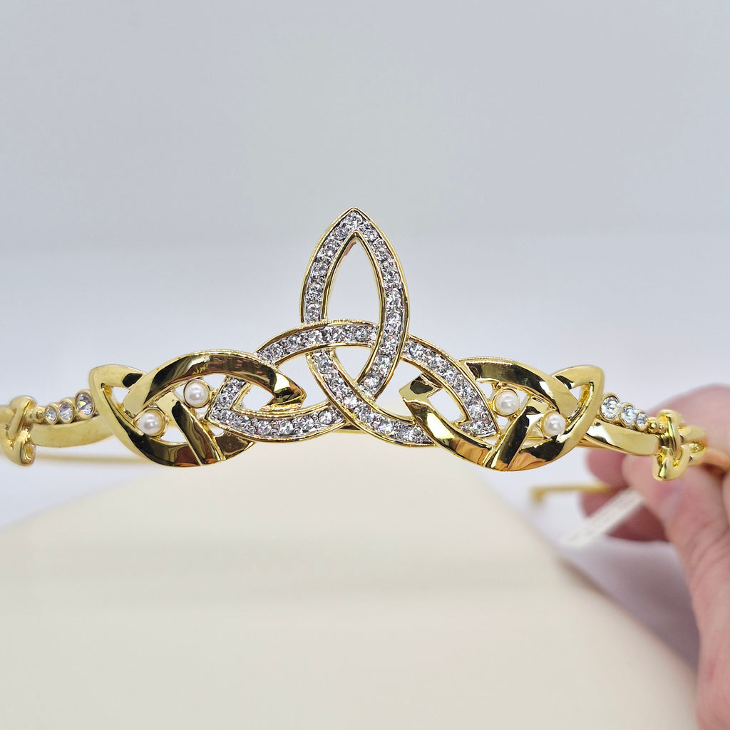 Gold Plated Celtic Trinity Knot Tiara – Cubic Zirconia – By Tara NWT