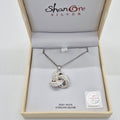 Sterling silver Swarovski Crystal Celtic Trinity knot necklace. New in box.