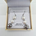 ShanOre Sterling Silver Trinity Knot & Pearl Drop Earrings – Irish Made - NWB