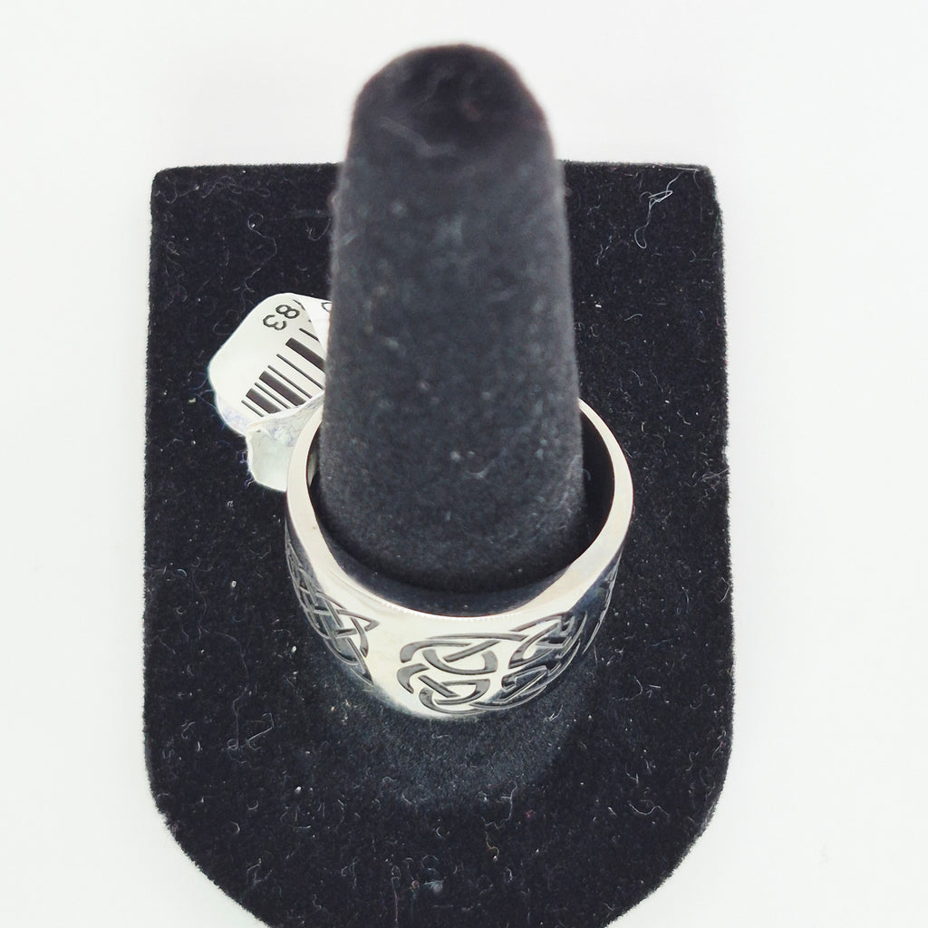 Timeless Treasures Celtic Knot Cigar Band Ring – Stainless Steel – Size 8 - NWT