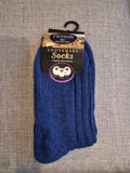 NWT Connemara Irish Wool Socks Blue Thick Knit Medium Made in Ireland