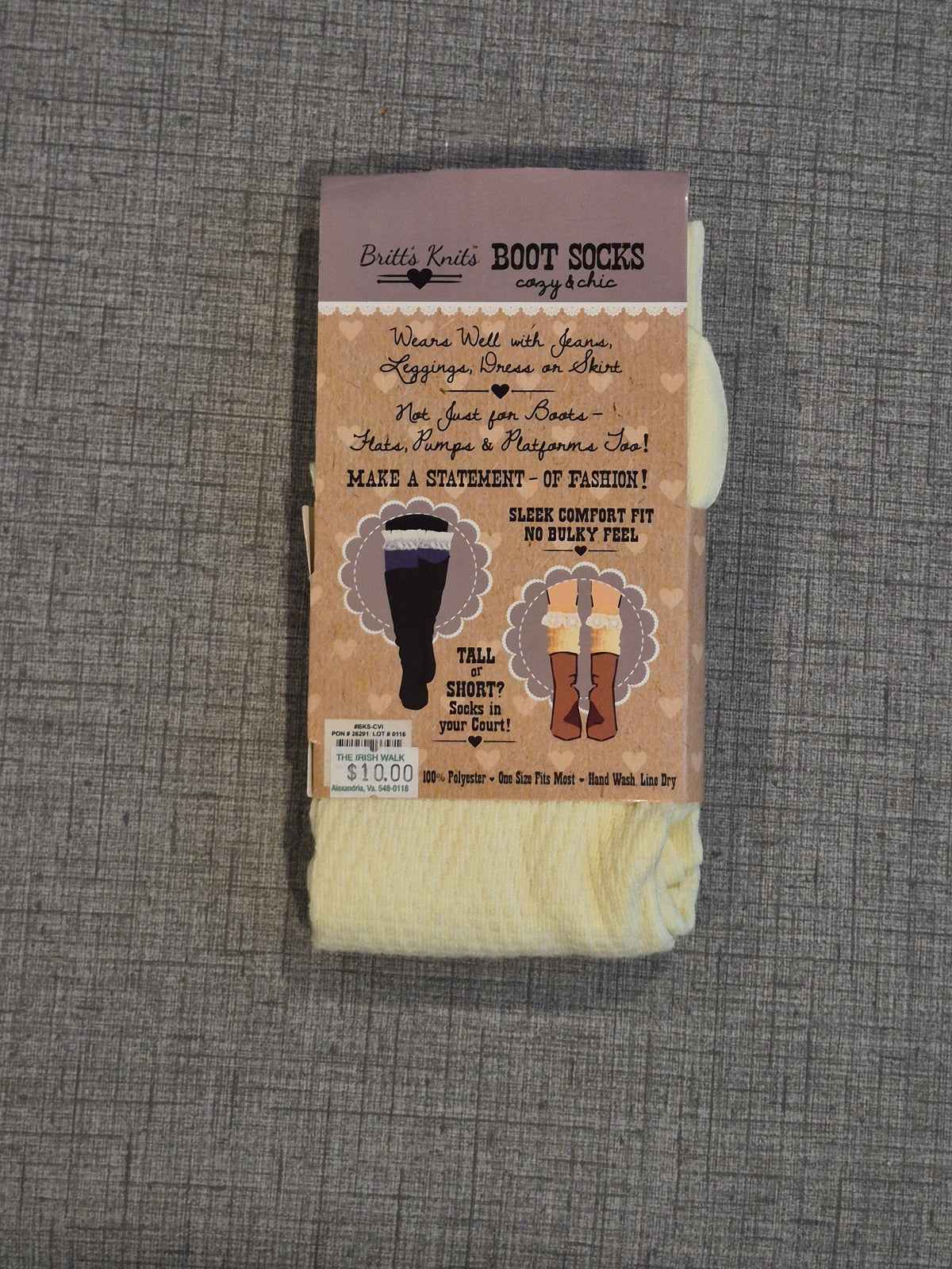 Britt's Knits Cream Button-Detail Boot Socks NWT New in Packaging