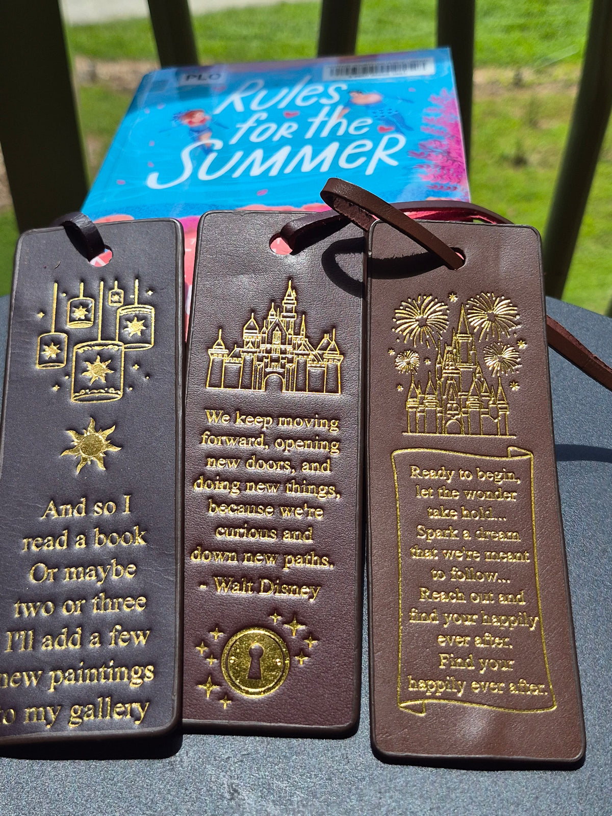 Happily Ever After Leather Bookmark | Magic Kingdom Fireworks