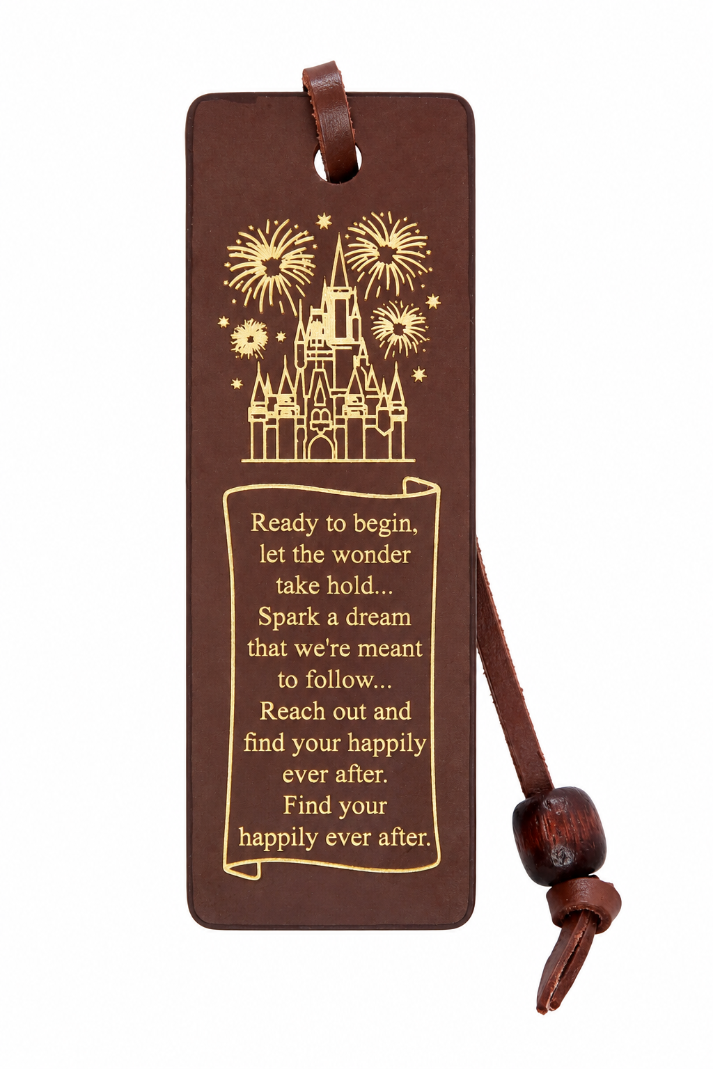 Happily Ever After Leather Bookmark | Magic Kingdom Fireworks