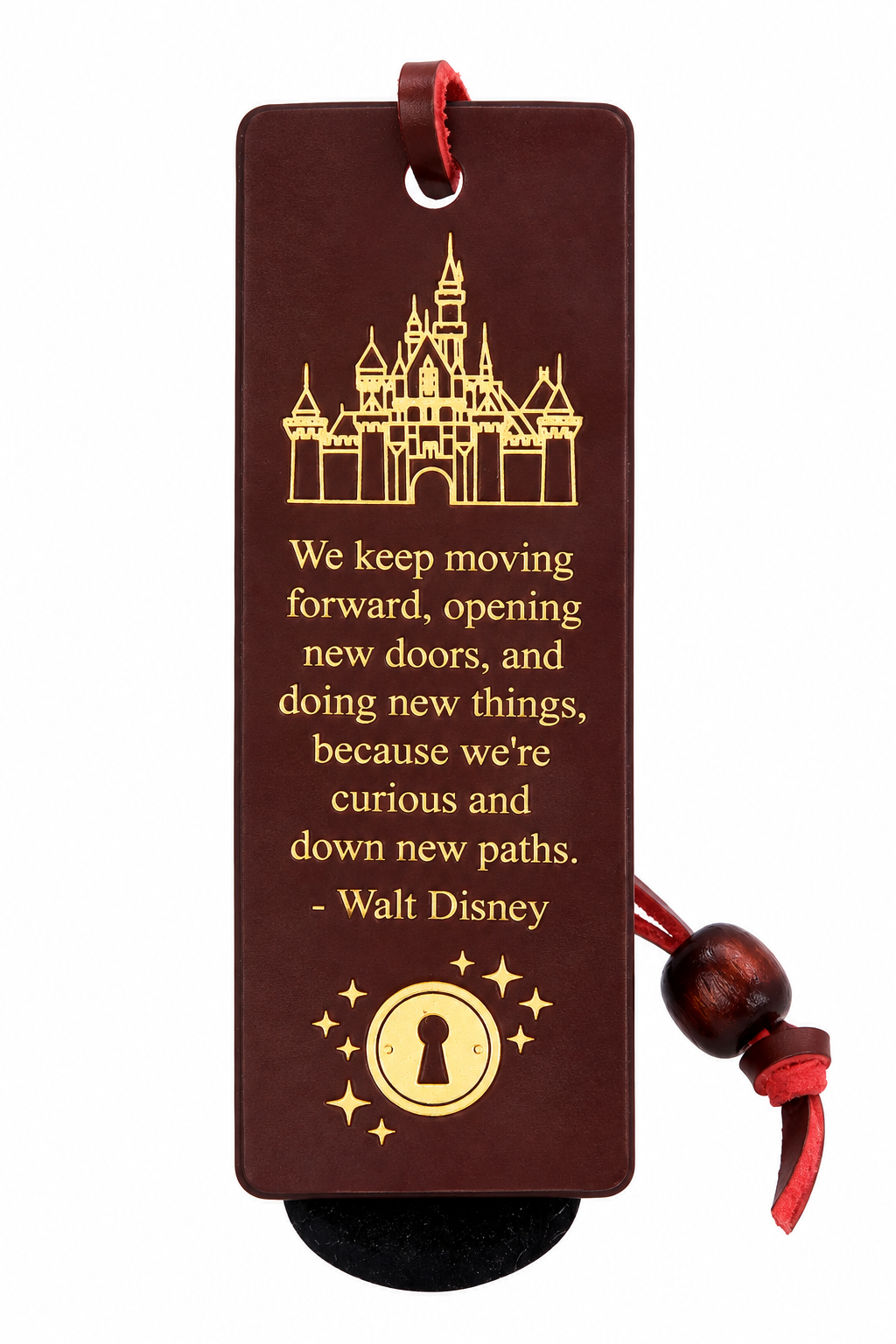 Walt Disney “Keep Moving Forward” Leather Bookmark