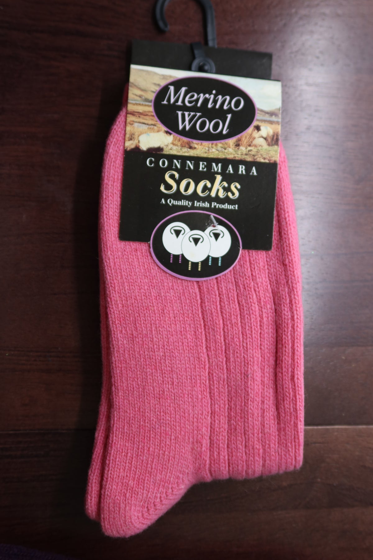 Connemara Merino Wool Socks - NWT - Pink - Size Medium (5.5-8.5)