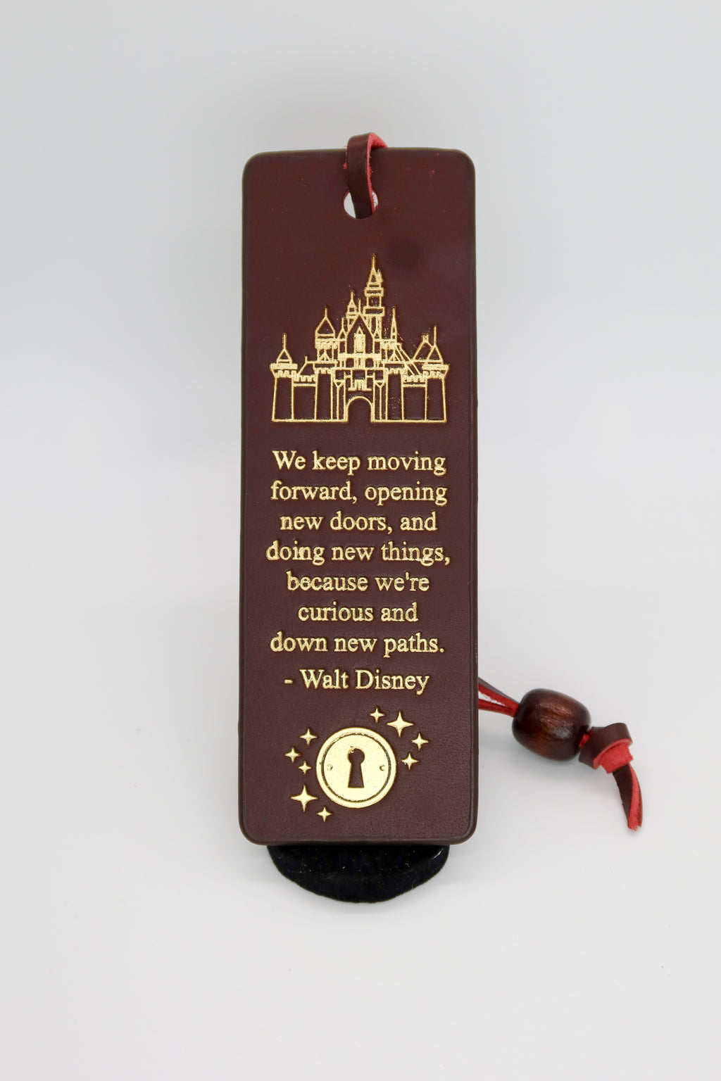 Walt Disney “Keep Moving Forward” Leather Bookmark