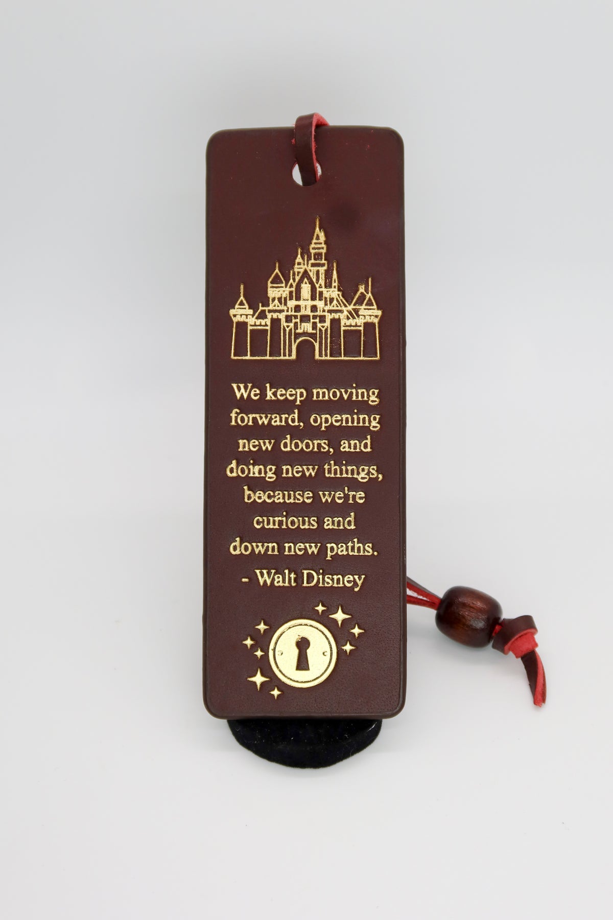 Walt Disney “Keep Moving Forward” Leather Bookmark