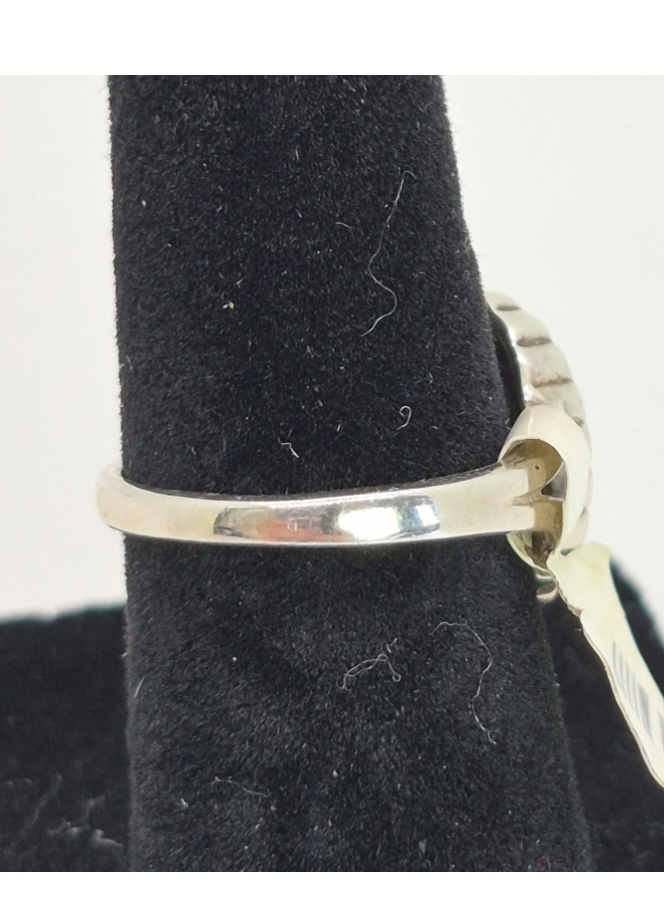 Solvar Connemara Marble & Marcasite Shamrock Ring Size 5, 7, 8- New