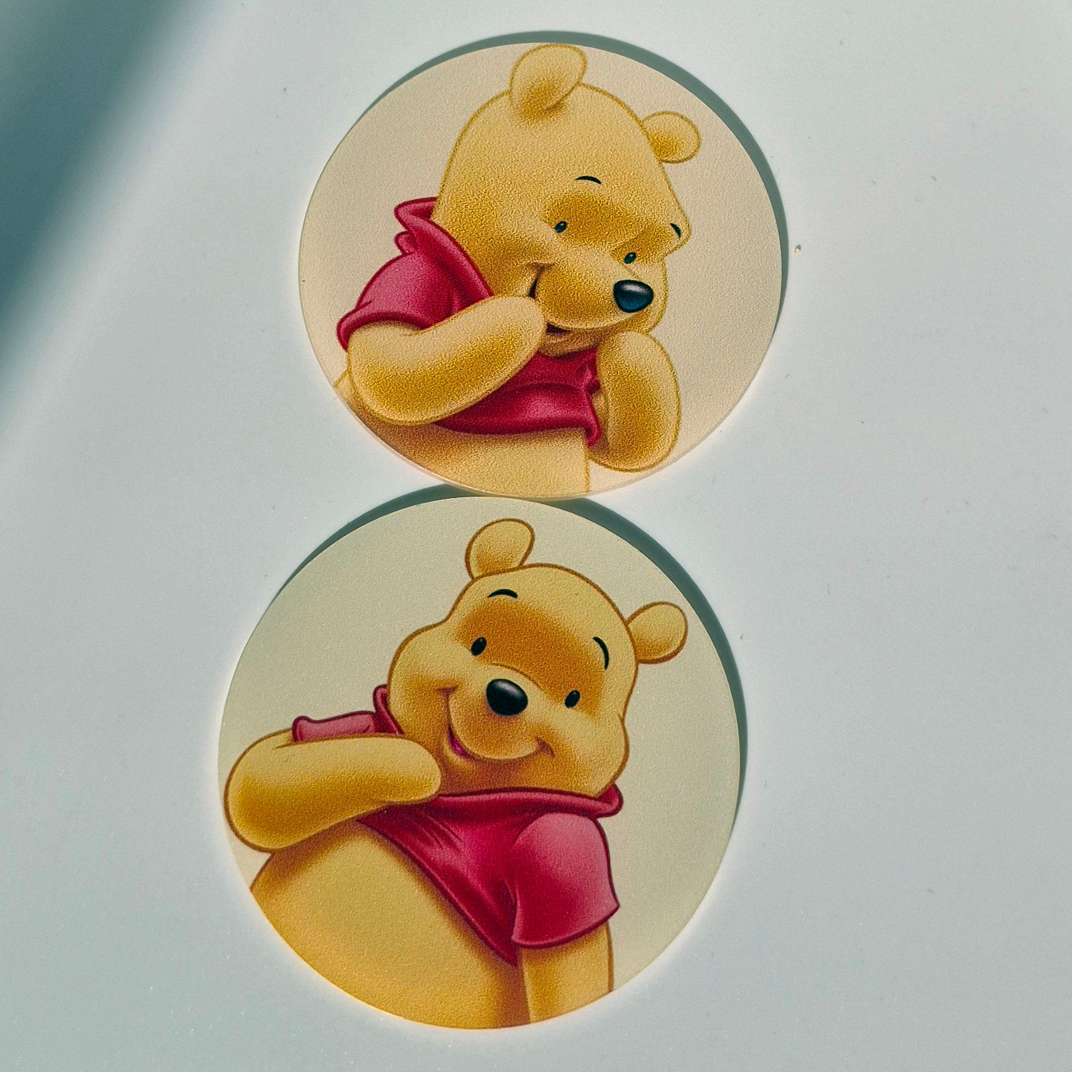 Winnie the Pooh Car Coasters – Acrylic Cup Holder Inserts (Set of 2, 2.75")