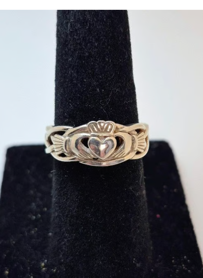 Solvar Sterling Silver Woven Claddagh Ring Size 5 S2942 NEW