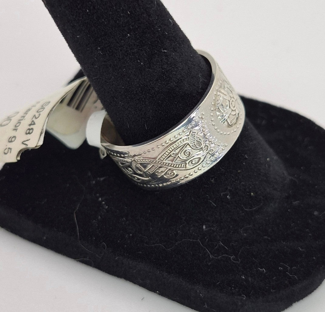 Sterling Silver Celtic Warrior Ring - 10MM wide - Size 8.5 or 9.5 - New