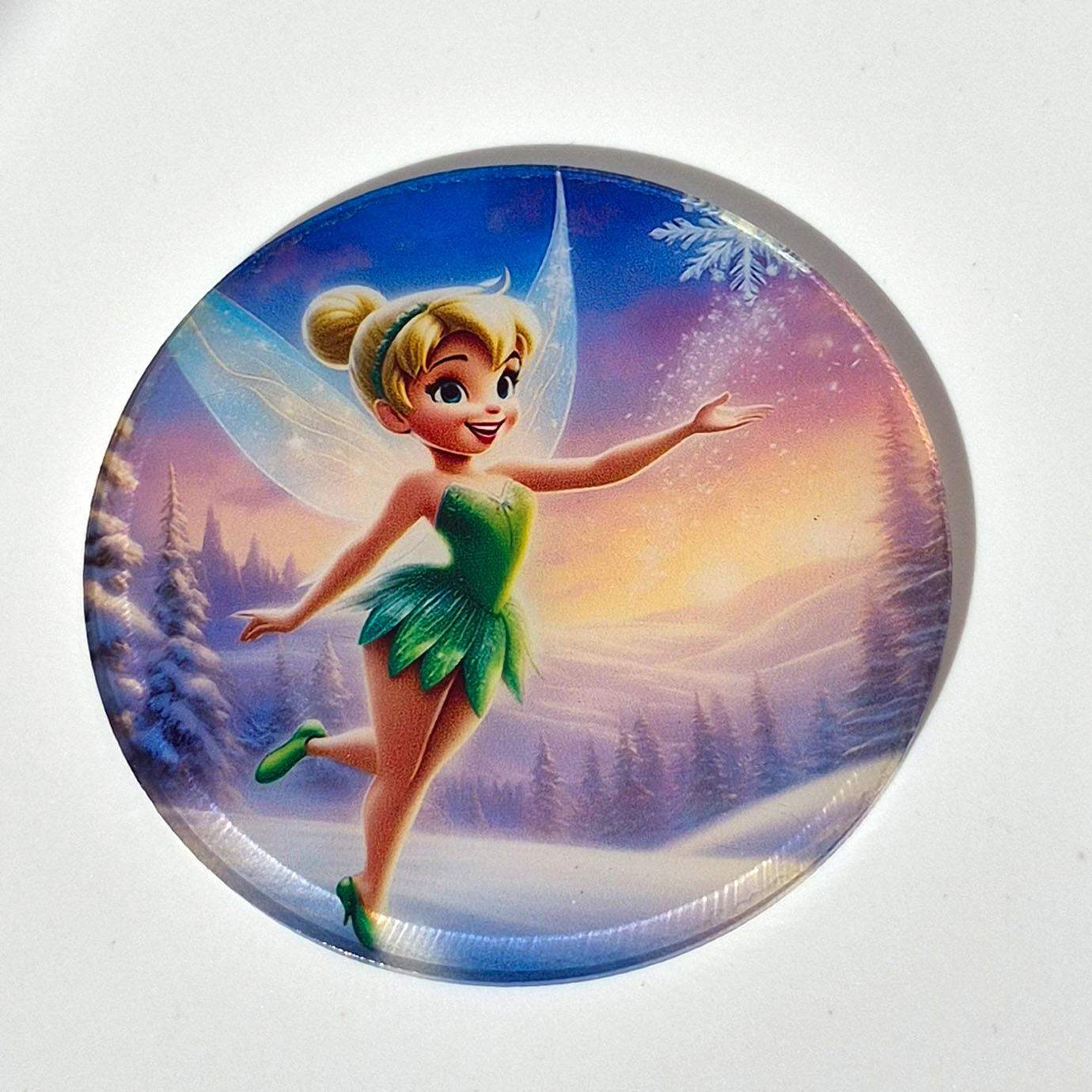 Tinker Bell Car Coasters – Acrylic Cup Holder Inserts (Set of 2, 2.75")