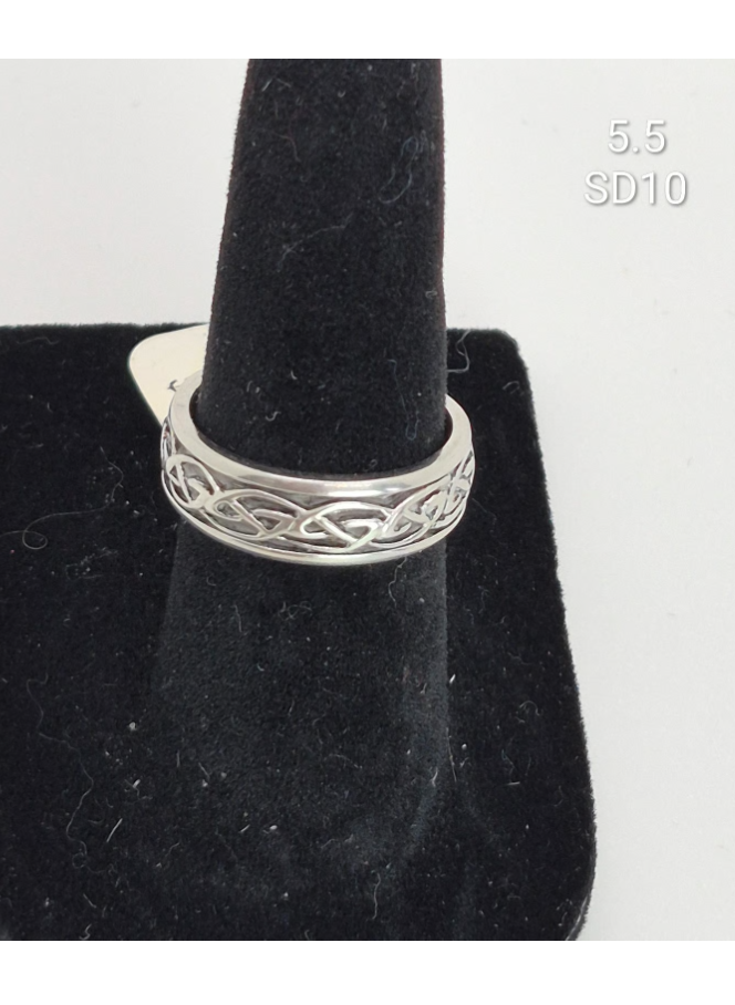 Sterling Silver Celtic Knot Band – 6mm Wide  Size 5, 5.5, 6 & 7.5 Ring