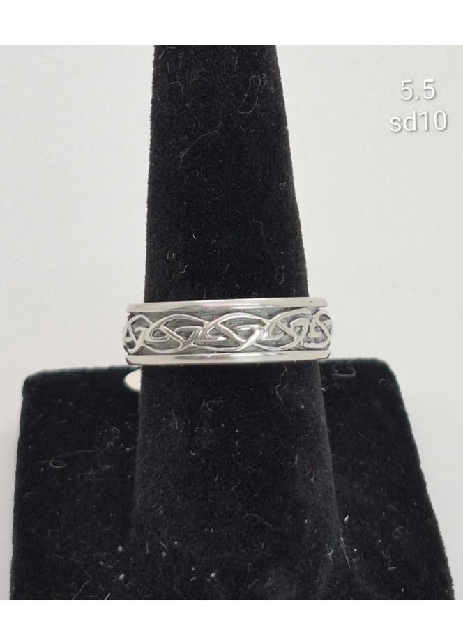 Sterling Silver Celtic Knot Band – 6mm Wide  Size 5, 5.5, 6 & 7.5 Ring