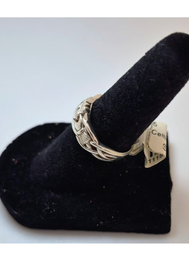 Solvar Sterling Silver Woven Claddagh Ring Size 5 S2942 NEW