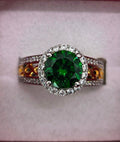 ShanOre Silver Green CZ Celtic Halo Ring - NWT & Box - Size 9
