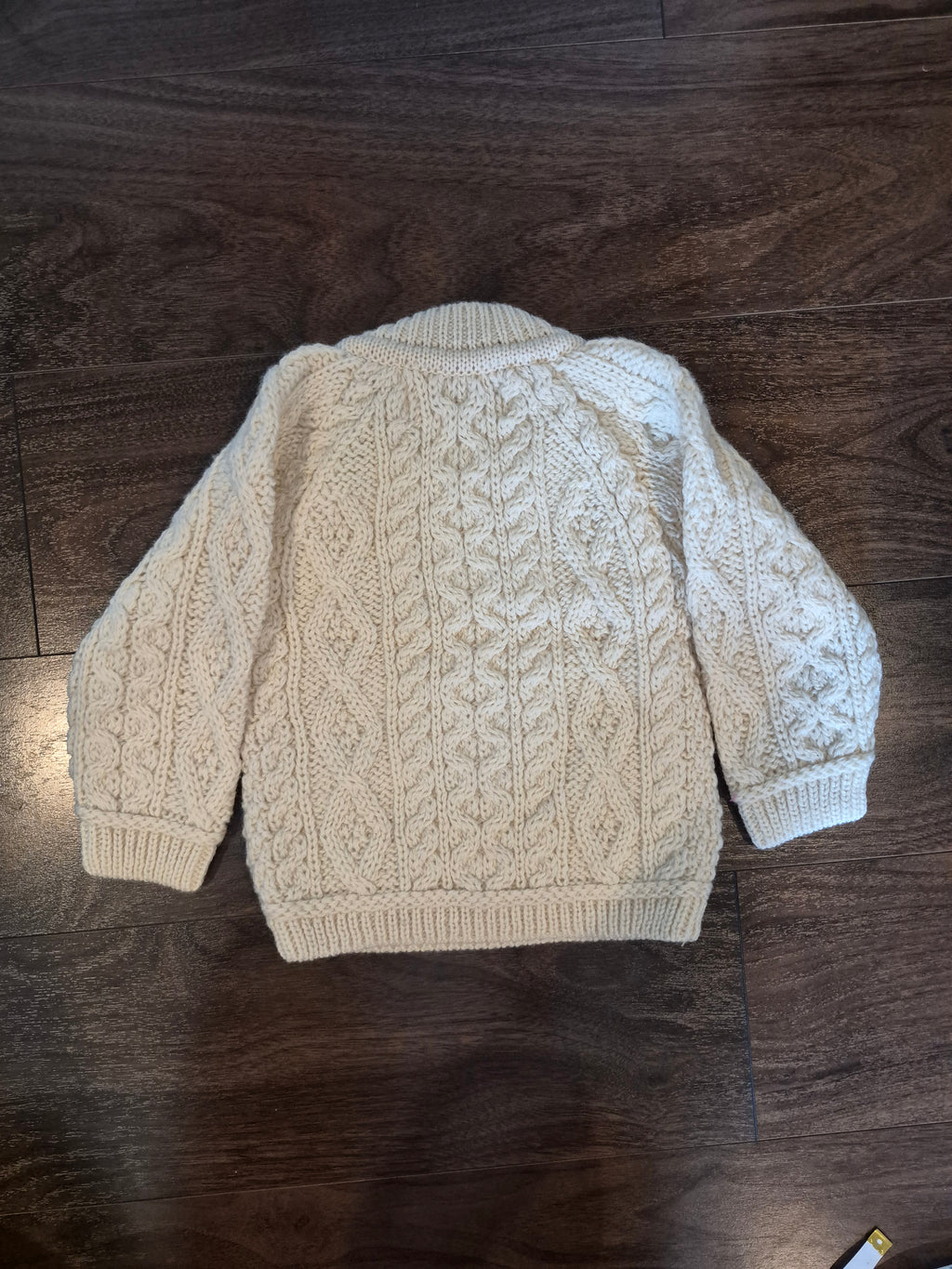 NWT Aran Crafts Irish Merino Wool Baby Sweater Cream 6-12M