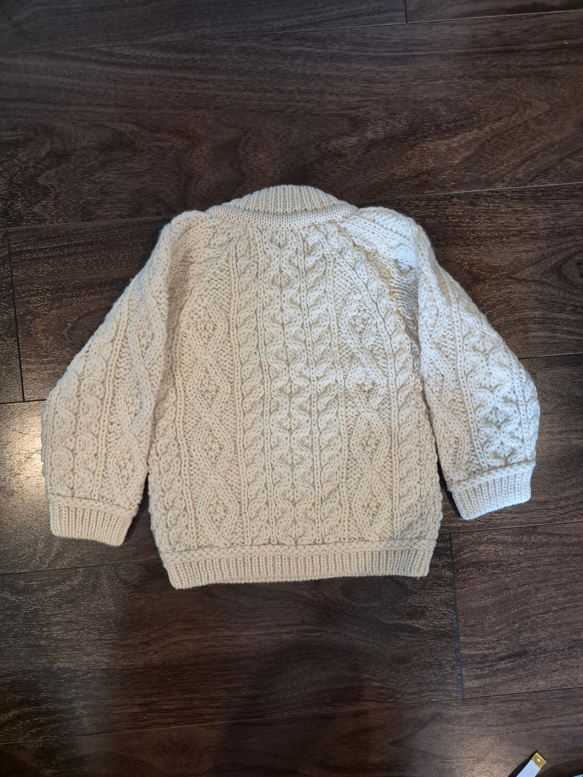 NWT Aran Crafts Irish Merino Wool Baby Sweater Cream 6-12M