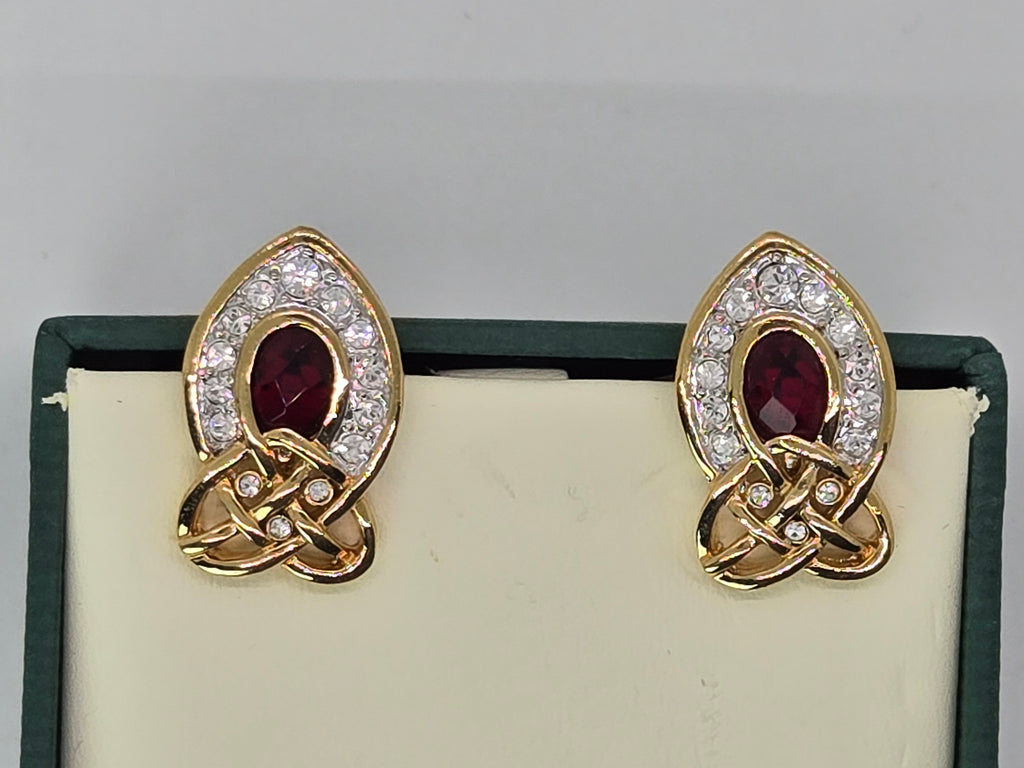 Tara Celtic Love Knot Halo Statement Earrings - Clip On NWT