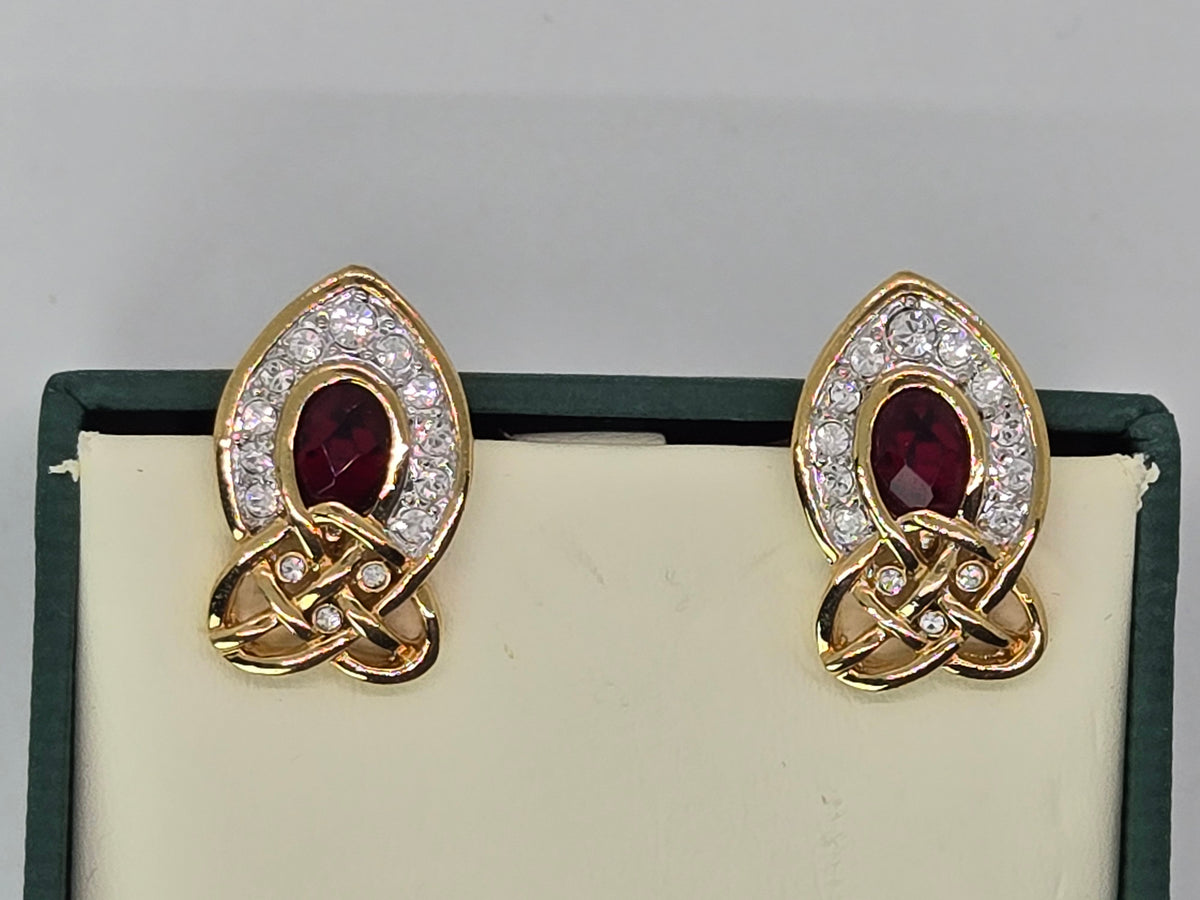 Tara Celtic Love Knot Halo Statement Earrings - Clip On NWT