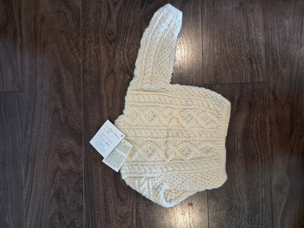 Crana Handknits Cream Cable Knit Cardigan Size 18 NWT Irish Pure Wool.