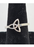 Sterling Silver Celtic Trinity Knot Ring – Simple | Thin 1mm Band | Size 6.5 & 7.5