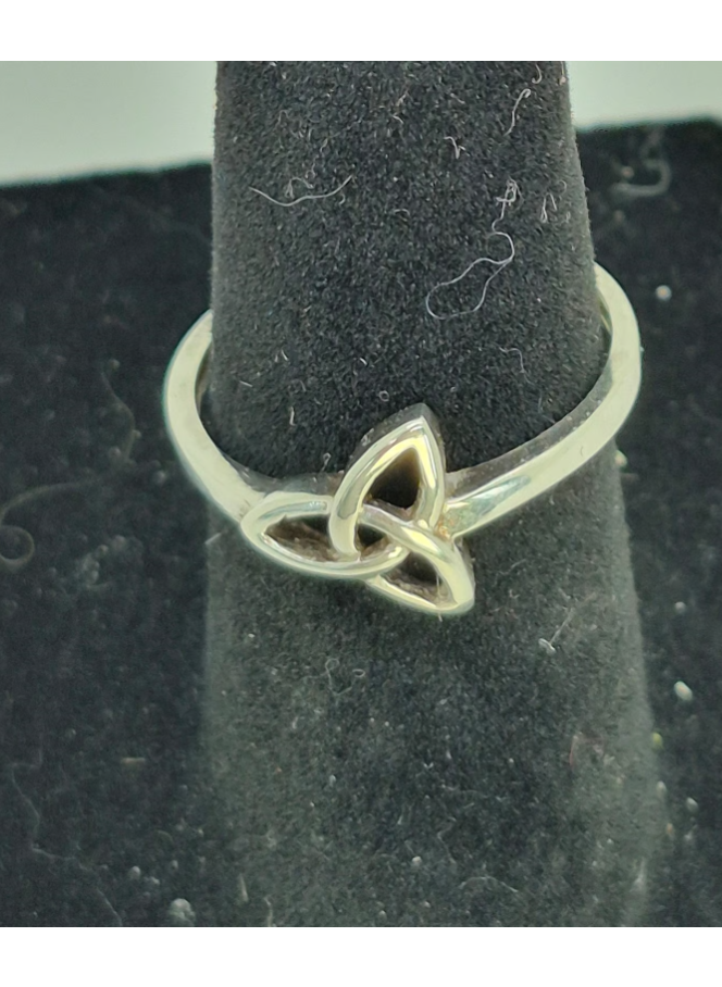 Sterling Silver Celtic Trinity Knot Ring – Simple | Thin 1mm Band | Size 6.5 & 7.5